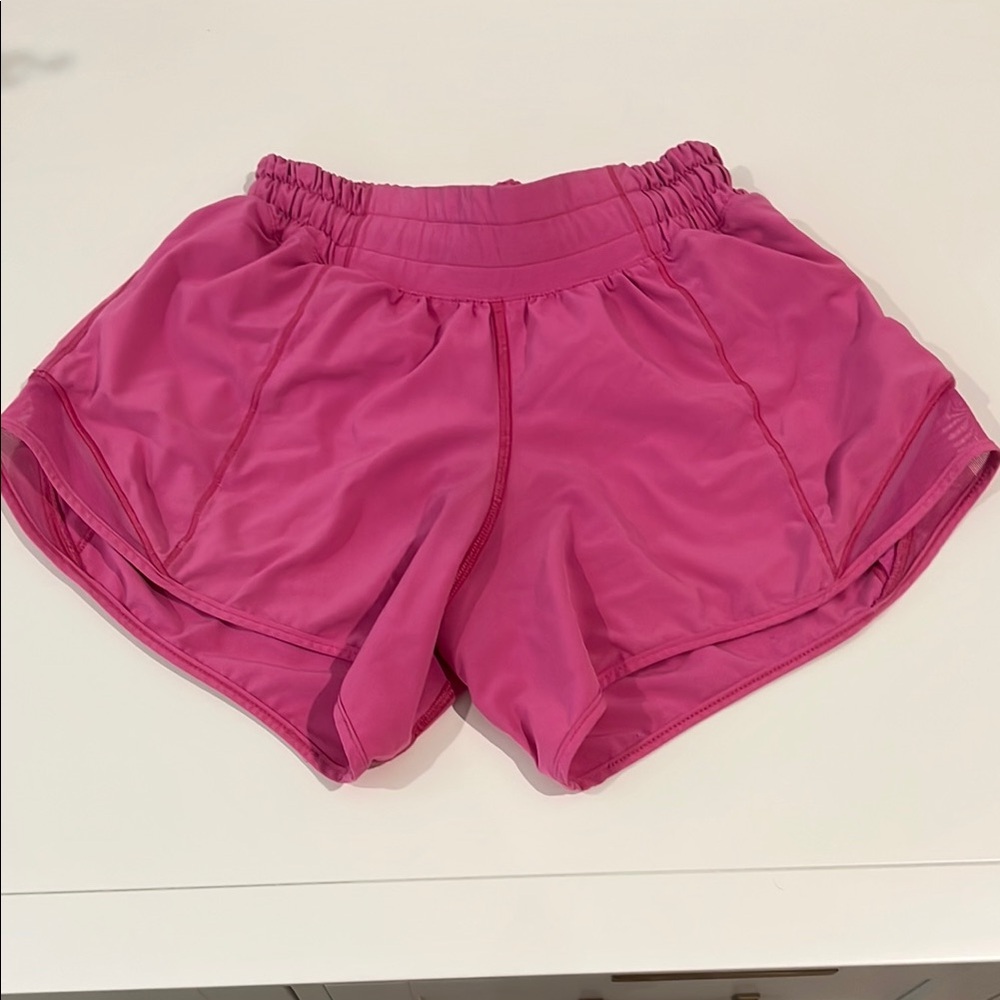 Lululemon Pink Athletic Shorts Lightweight Elastic Waist; rarely used; 4”